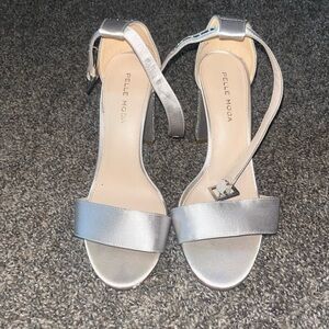 Pelle Moda Metallic Silver Heels